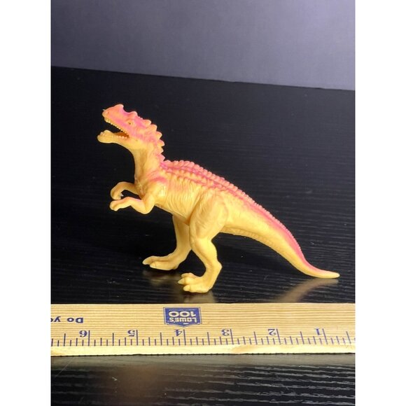 Plastic Dinosaur Figurine Toy 6" Yellow & Pink Realistic Details For Kids Or Col - Picture 5 of 5
